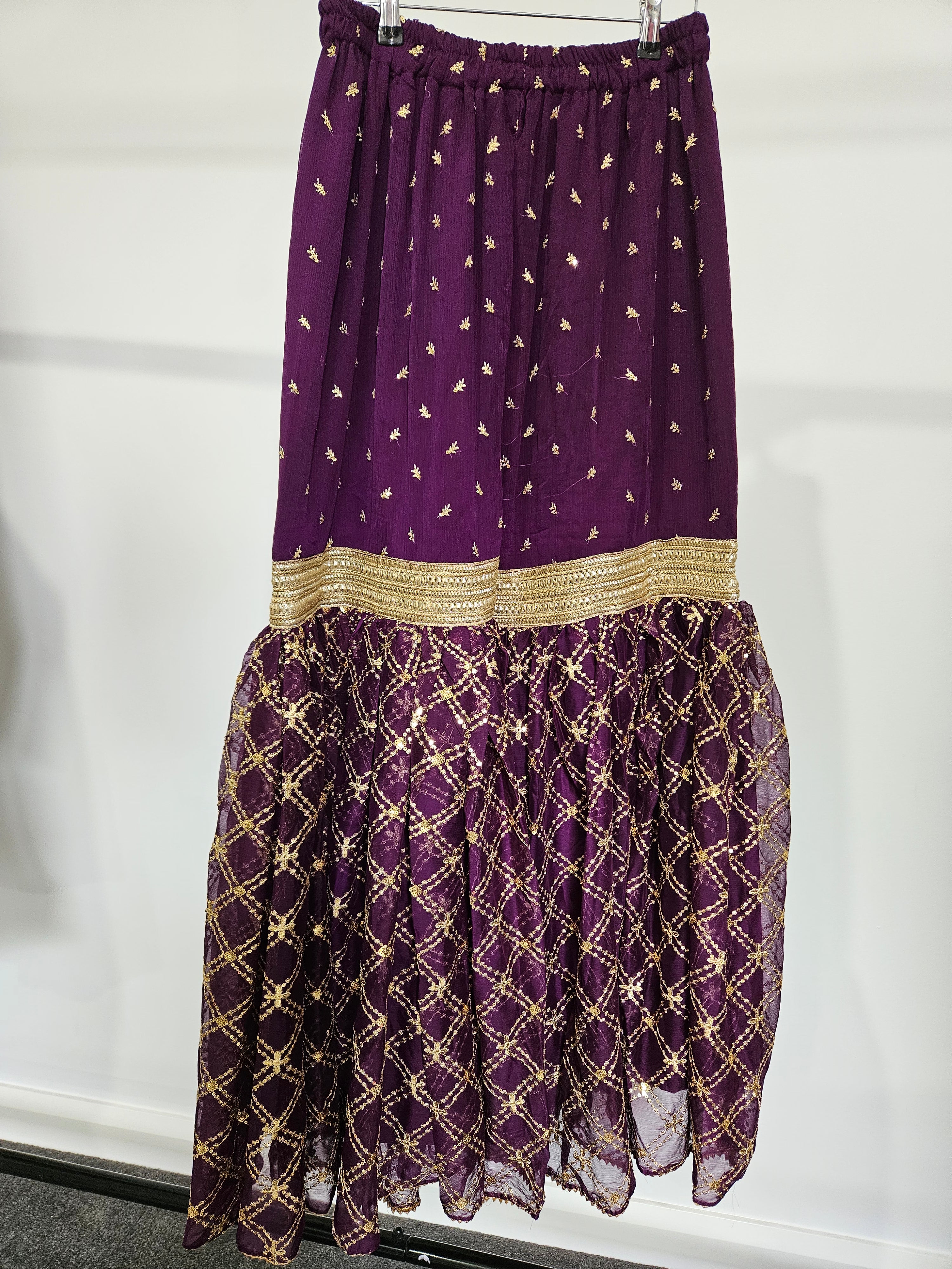 Chiffon Garara with Sequins work