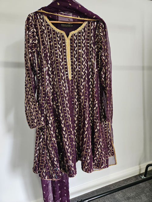 Chiffon Garara with Sequins work